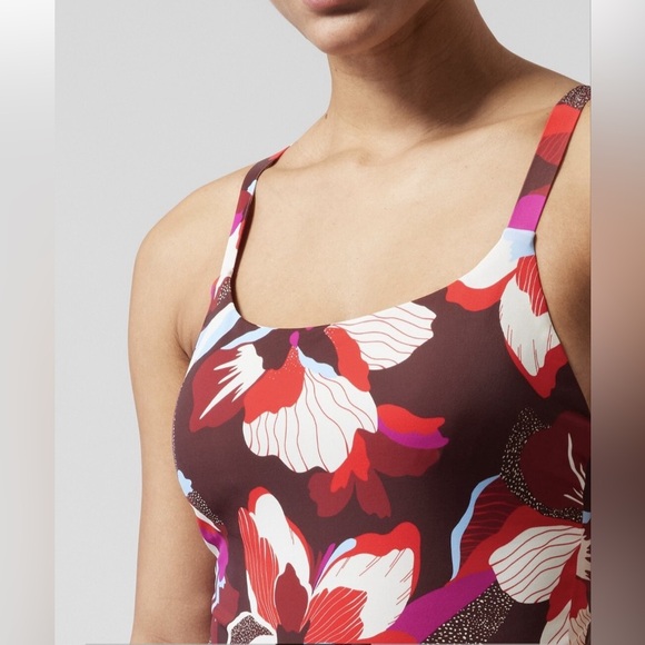 NWT Athleta Hermosa One Piece Swimsuit Hero Bloom Decadent Chocolate Medium - Picture 3 of 11